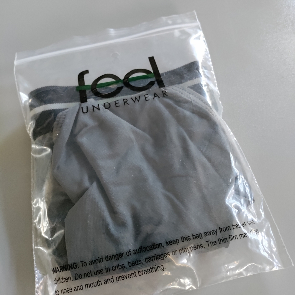 feel underwear Medium high cut boy bikini gray black blue 30-32 NWT - Picture 14 of 15